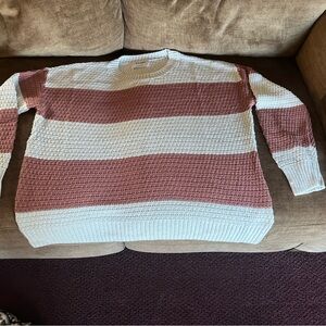 Pink and White Striped Sweater